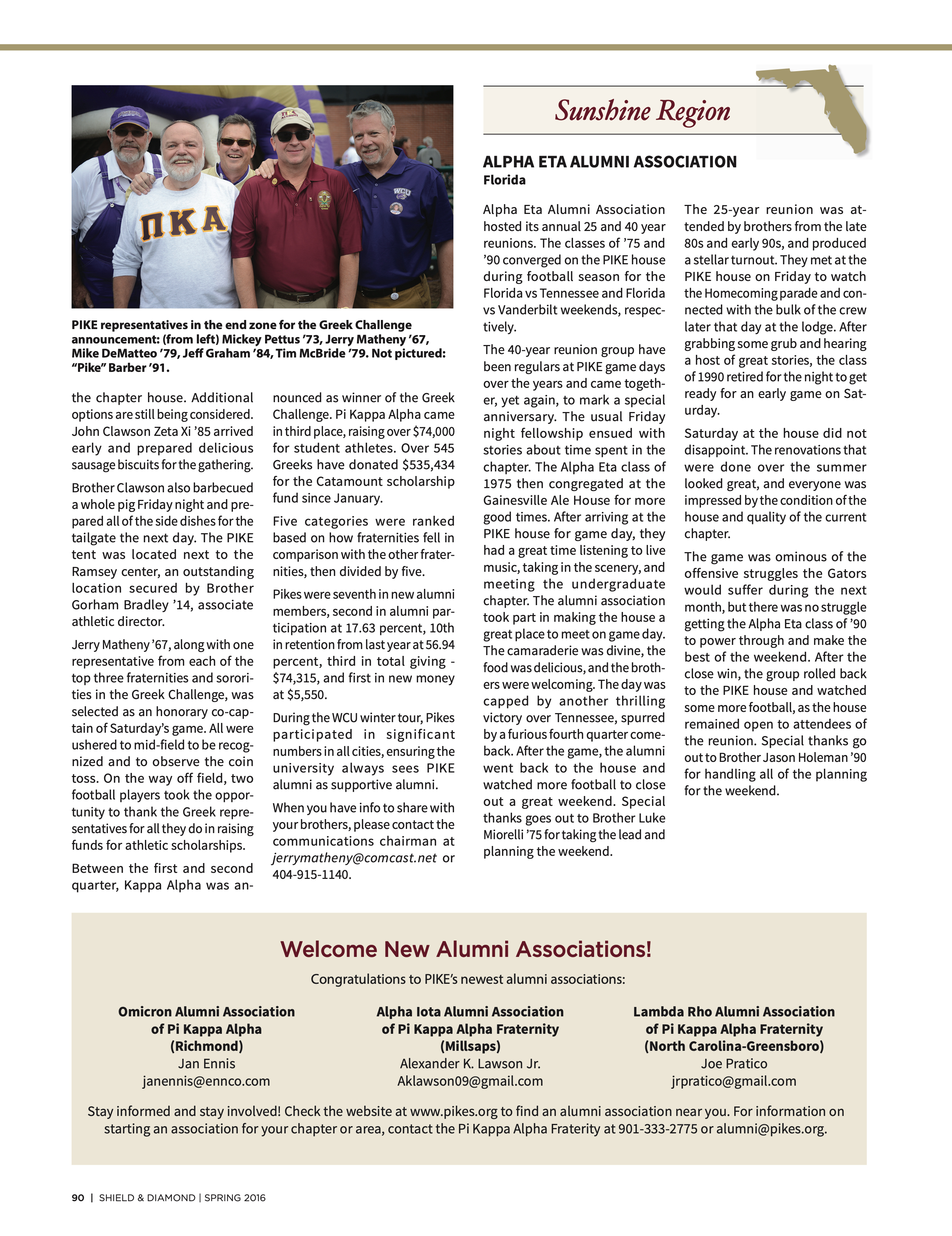 Welcome New Alumni Associations!, Spring 2016